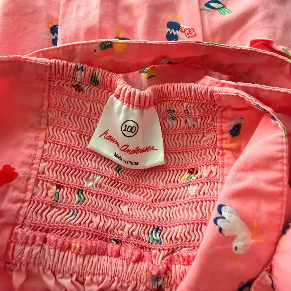 Hanna Andersson Pink Bird Girls Sundress